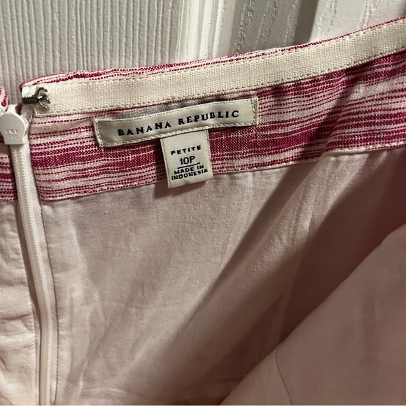 Banana Republic Strapless Dress Size Petite 10P Pink / White - Picture 5 of 7